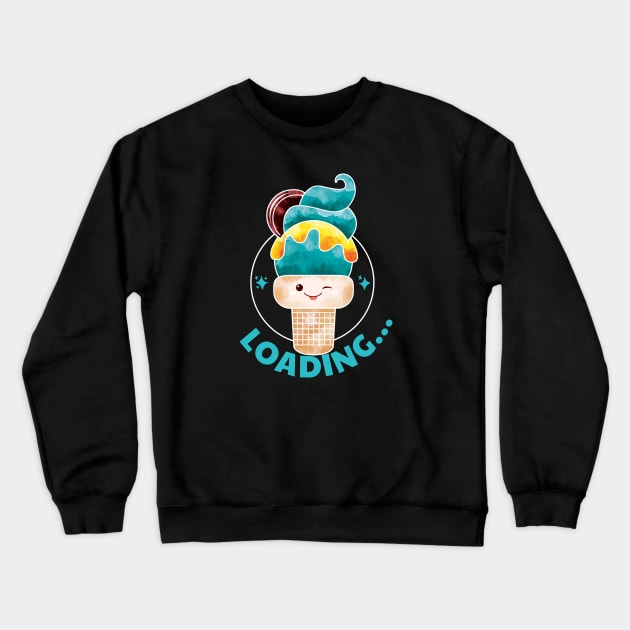 Summer Cone Loading Cute Ice Cream Face Crewneck Sweatshirt by Artisan